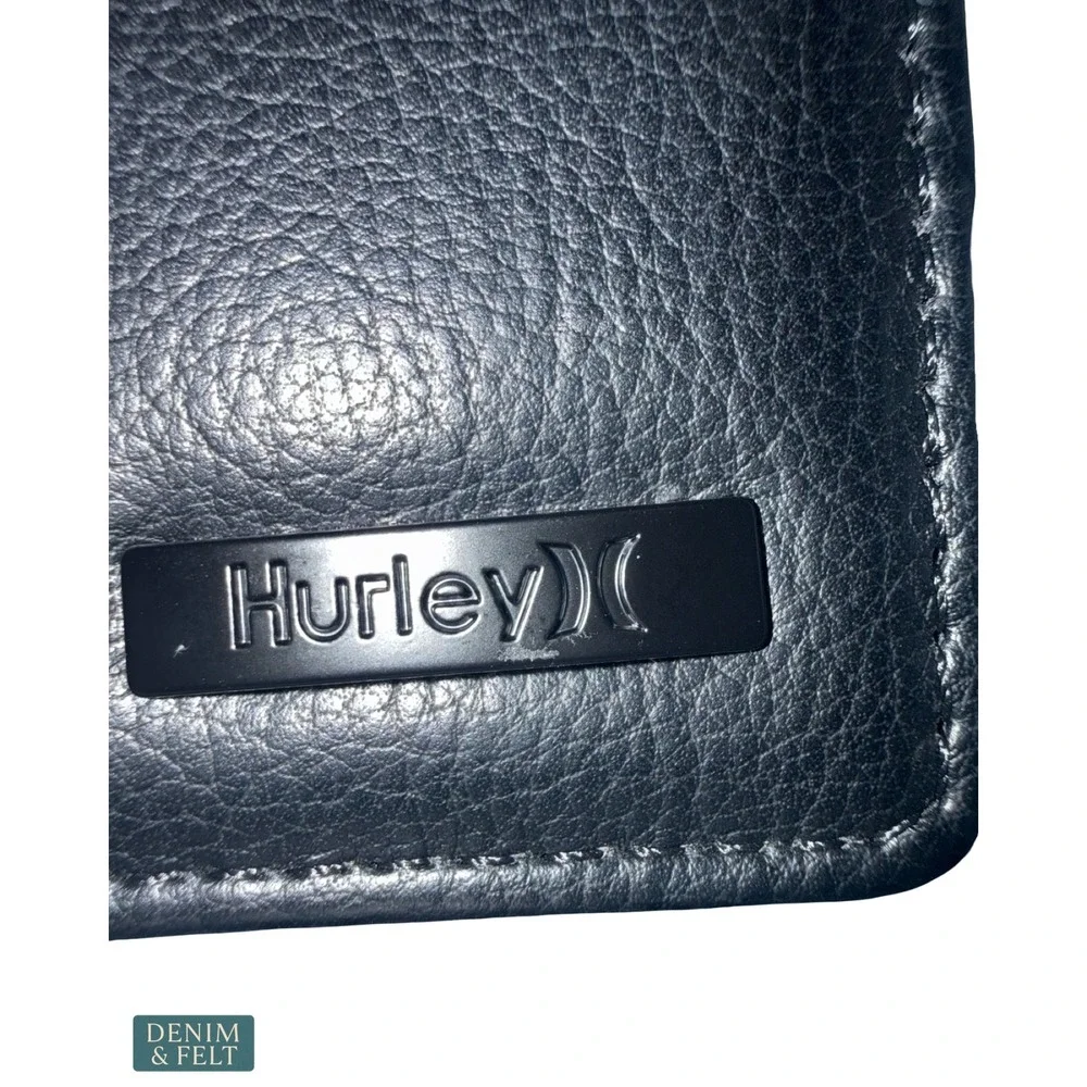 NEW Hurley RFID Bifold Wallet & Bottle Opener Keychain Gift Set Black‎